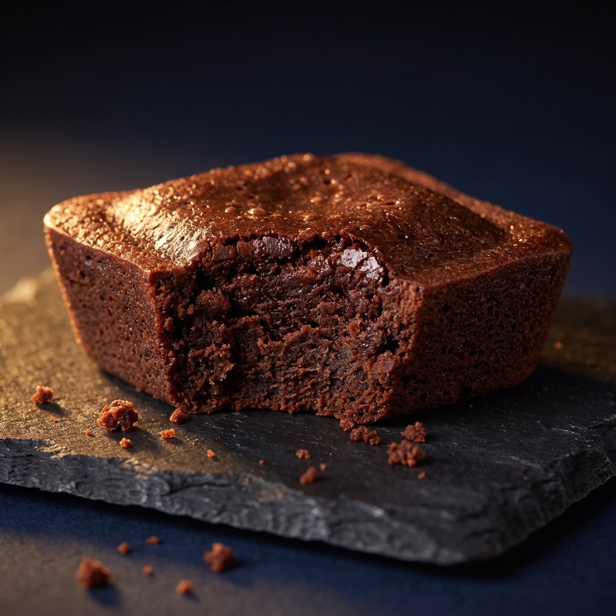 Brownie clásico de melt, fudgy y recién horneado, a domicilio en Medellín