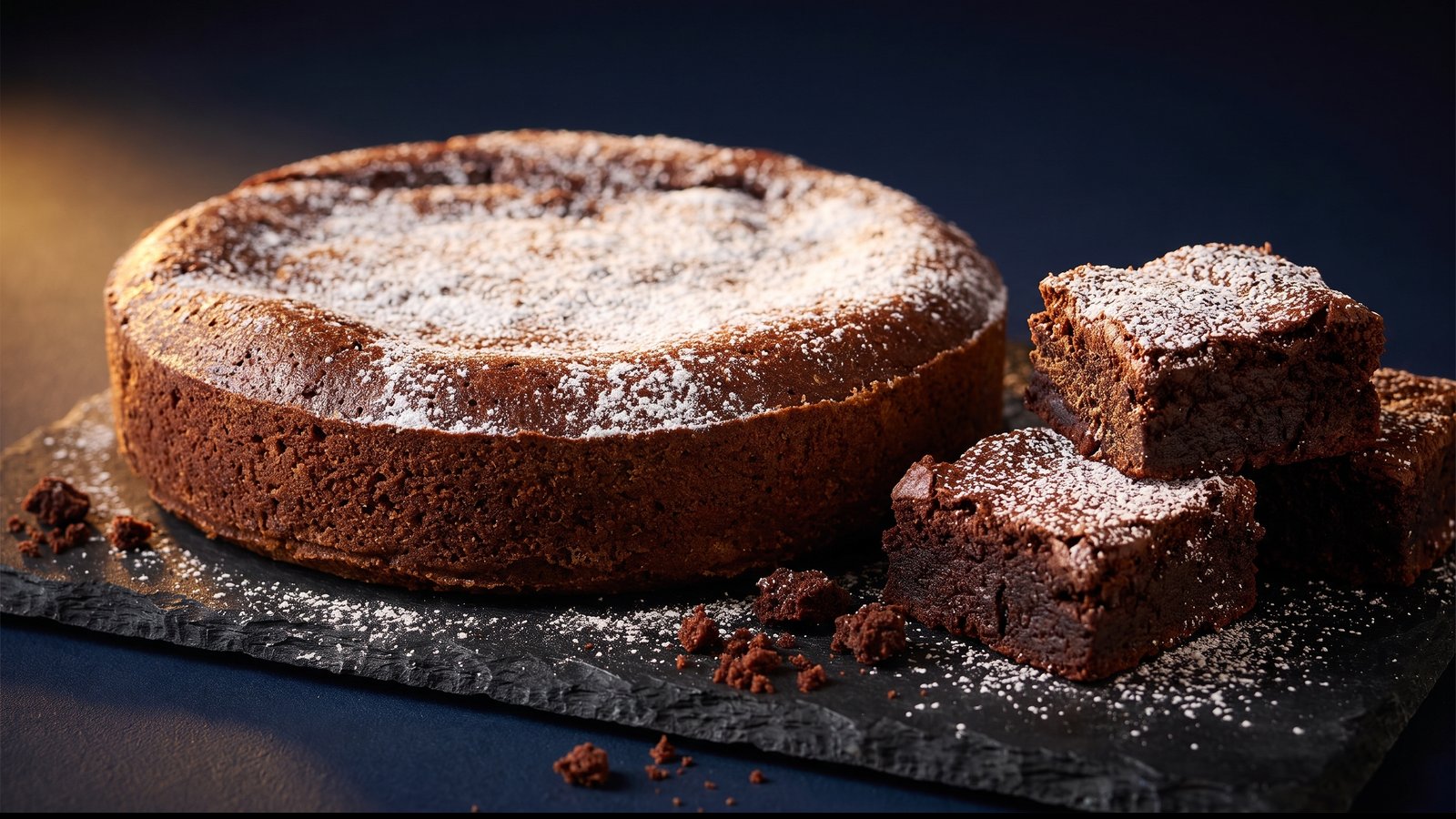 Torta de brownie y brownies individuales de melt para un cumpleaños